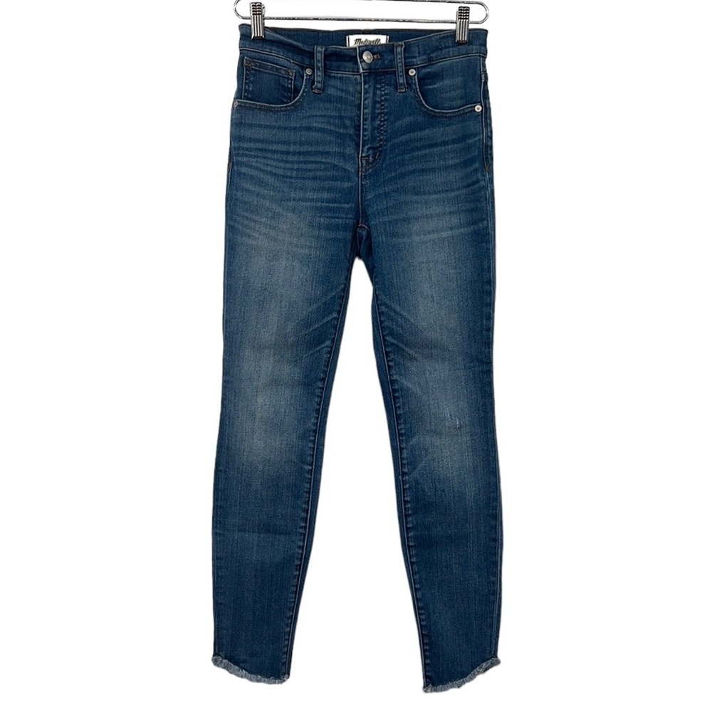 Madewell Jeans Womens 26‎ 10” Hi Rise Skinny Medium Wash Denim Tulip Raw Hem